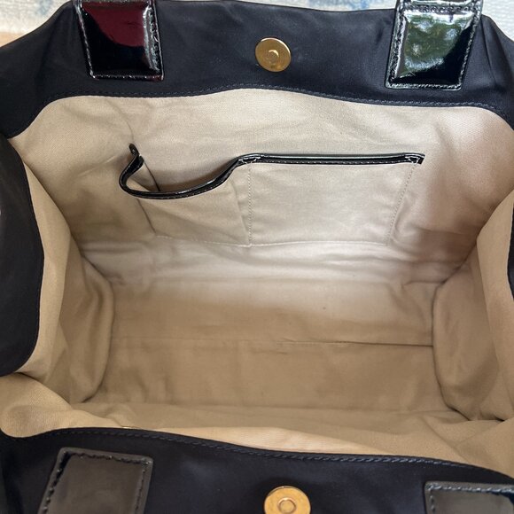 Authentic Tory Burch Iconic Ella Black Nylon Tote with Patent Trim - Picture 11 of 14